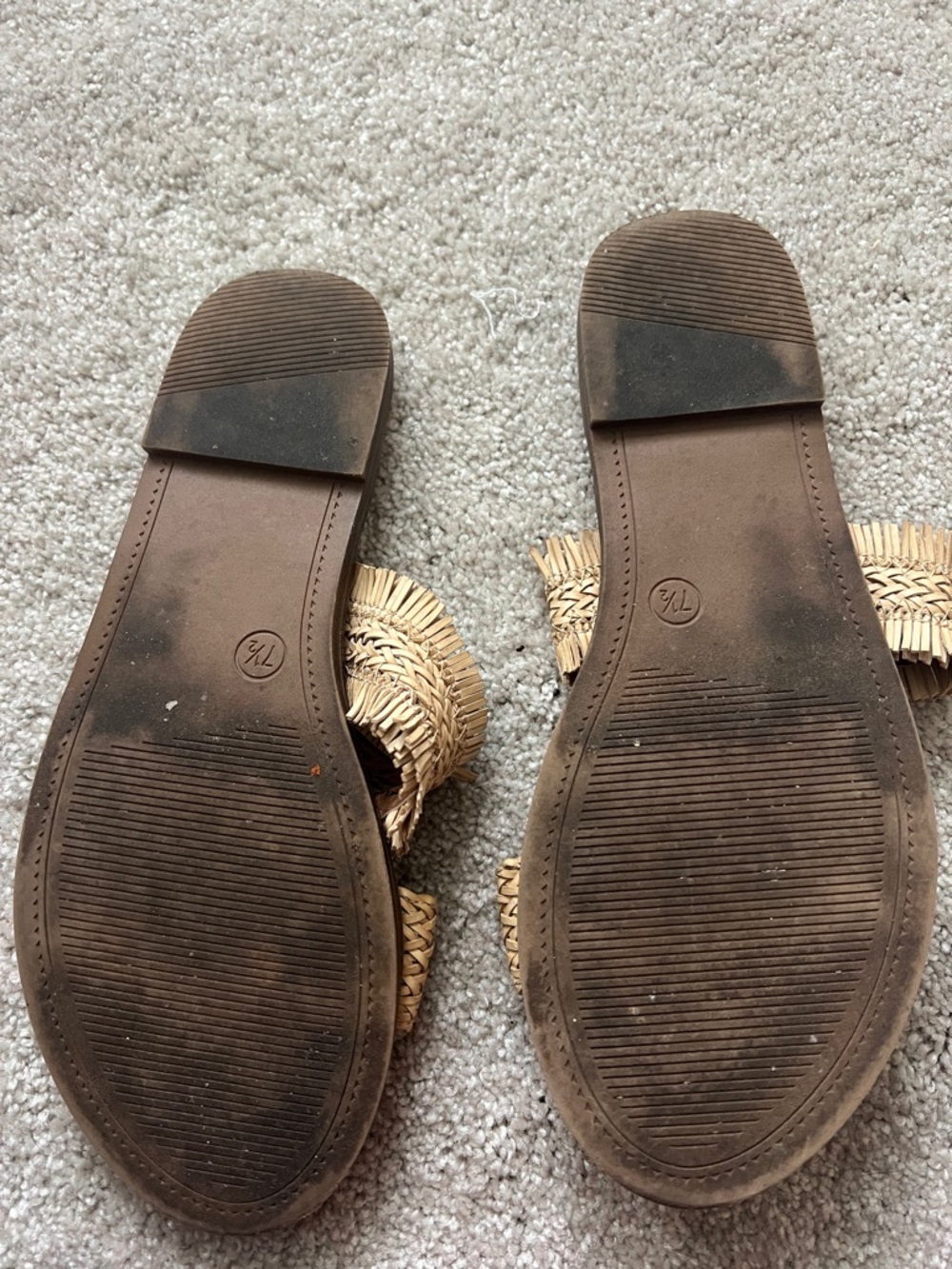 Universal Thread Tan Raffia Double-Strap Slide Sandals - Picture 3 of 3